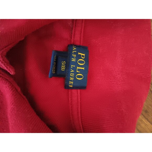 Ralph Lauren Polo red long sleeve shirt collard with 2 buttons boys size small 8 - Picture 3 of 4